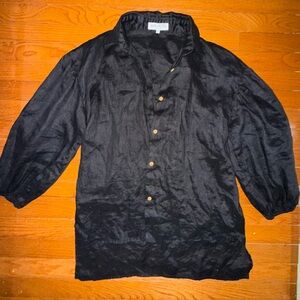 Chic Black Button-Up Blazer